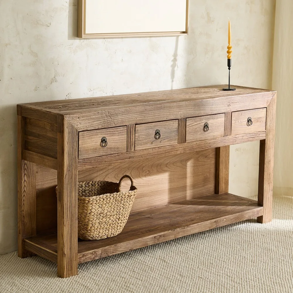 Mueble de madera de olmo reciclado con 4 cajones Opium - El Corte Inglés - FashionsVida