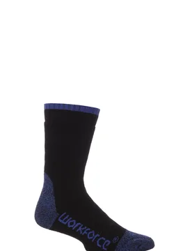 Pair Black Steel Safety Socks Men's 7-11 Mens - - Black - Size: 7-11 Mens - Workforce - FashionsVida