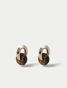 Autograph Natural Stone Drop Earrings Gold female - M&S - FashionsVida