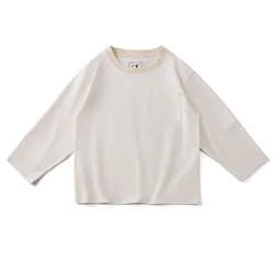 Japanese Vintage Plain Long Sleeve T Shirt Men Spring Autumn New Round Neck Solid Color Combed Cotton Tshirt Casual Pullover