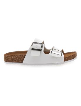 Ciabatte Bianche con Doppia Fibbia Made in Italy 335A00630SR 38