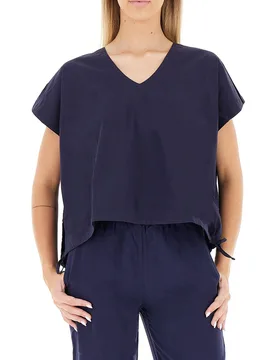 DEHA T-shirt in cotone BLU SCURO S - DEHA - FashionsVida