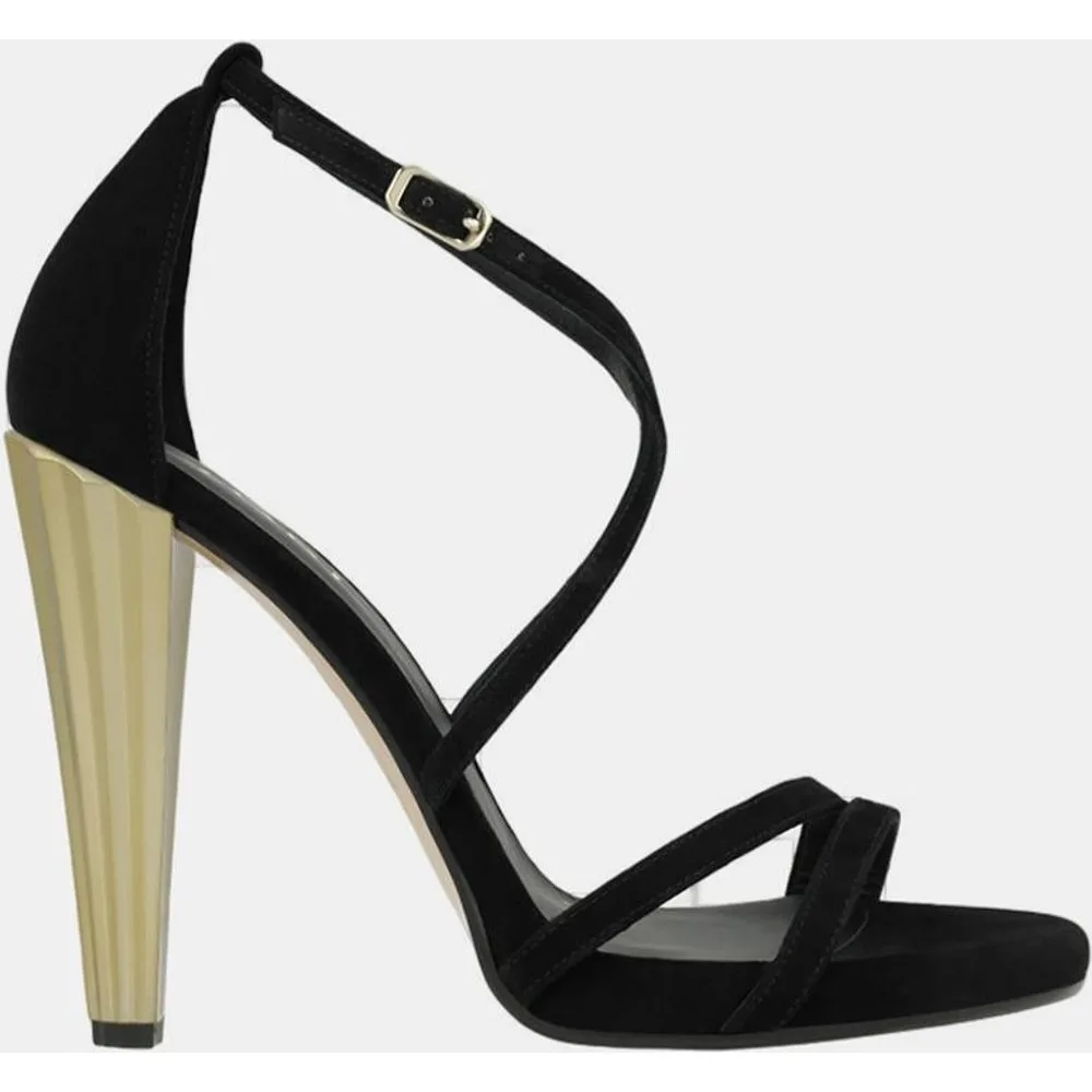 Sandalia de ante con tacón metalizado - Lodi - FashionsVida