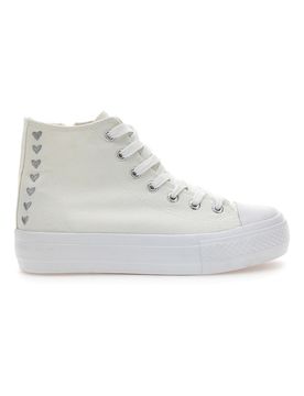 Sneakers Mid-Cut Bianche Con Platform 117 37