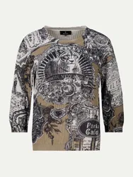 Strickpullover mit Emblemdruck Mehrfarbig 46