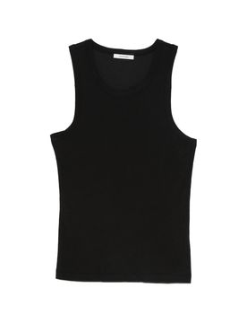 Men's Round Neck Sleeveless Straight Hem Cotton-Blend Tank Top