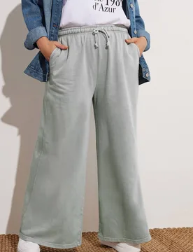 Wide Leg Joggers Pants - Grey - Size: 20 - Yours - FashionsVida