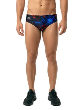 Red Blue Fire Swimming Brief Red 6XL Men - TURBO - FashionsVida