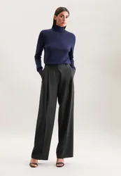 Bundfaltenhose aus einer Wollmischung Schwarz 40