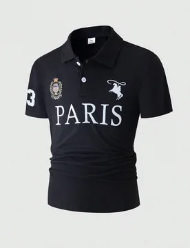 Camisa tipo polo estilo universitario americano casual y cómoda con estampado de letras para niños - Shein - FashionsVida