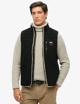 Superdry Herren Outdoor Fleeceweste Schwarz - Größe: L - 94.99 - FashionsVida