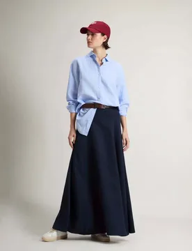 Camicia azzurra in misto cotone e lino - Woolrich - FashionsVida