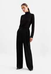 Bundfaltenhose aus einer Wollmischung Schwarz 38