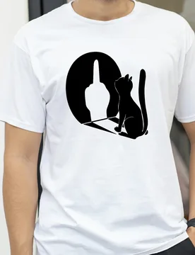 Cat Shadow I Hate People Middle Finger Funny Sarcastic T-Shirt Unisex Short Sleeve Kitty Graphic Gift Tee - Aliexpress - FashionsVida