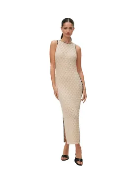 Robe Longue Sans Manches Awevelyn Birch / Black Contrast M