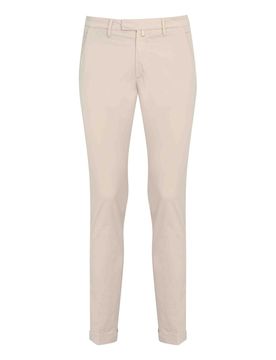 Pantalone In Raso Di Cotone Gesso