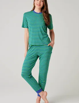Womens Bamboo Short Sleeve Long Leg Pyjama Set - - Size: 3XL - British Boxers - FashionsVida