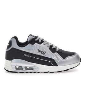 Sneakers nere e argento con fondo effetto air EV-810 37