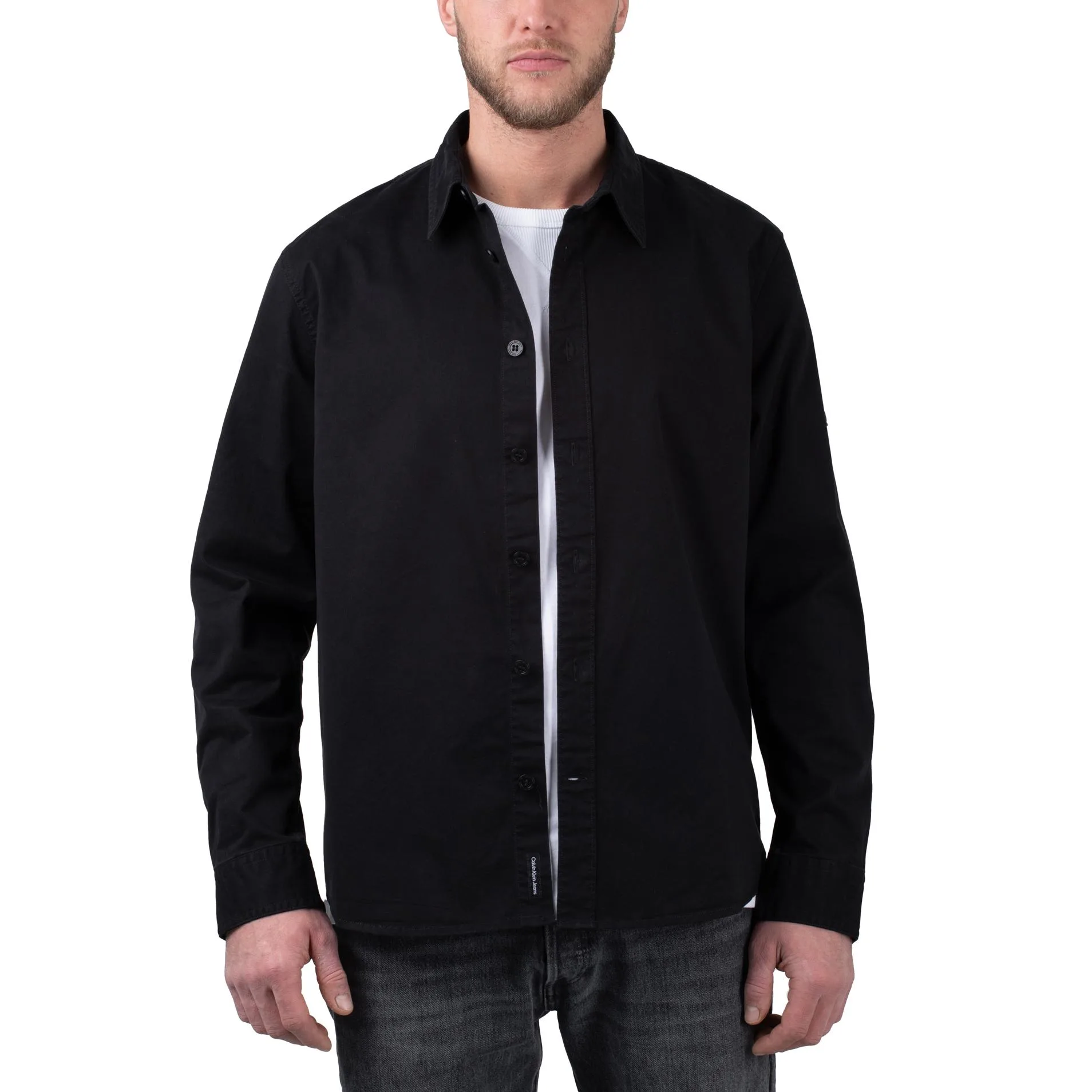 Monologo Badge Relaxed Shirt Black L Herren - Calvin Klein - FashionsVida