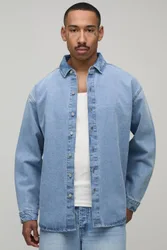 Herren Übergroßes Jeanshemd Light Blue Größe 2XL