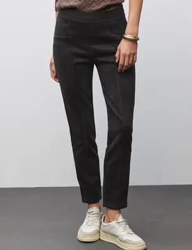 Velours Hose female Schwarz - Street One - FashionsVida
