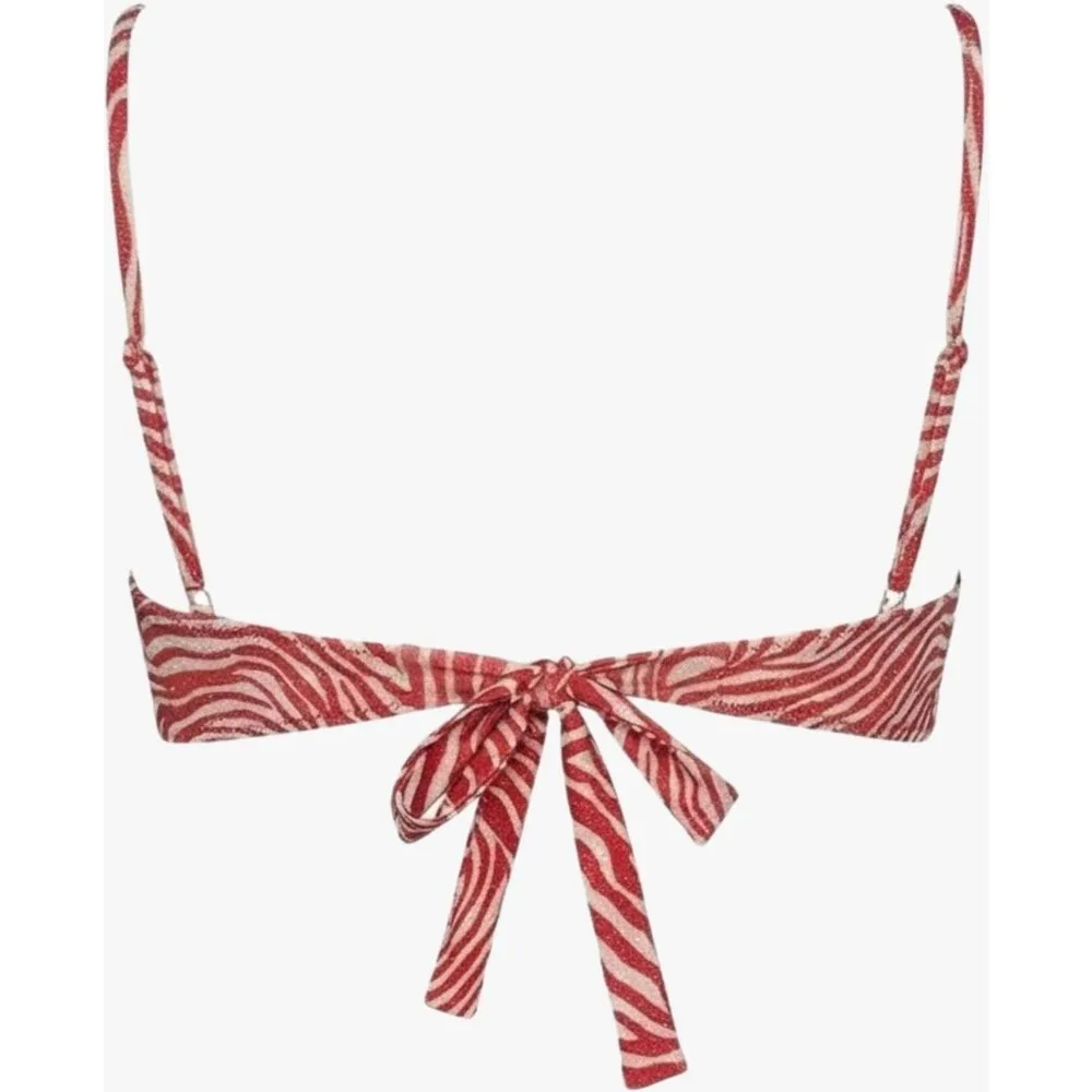 Top de bikini bandeau wild west de lurex animal print - Quelton - FashionsVida