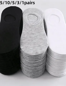 Par de Calcetines Invisibles Transpirables Unisex de Verano - Calcetines Invisibles de Corte Bajo y Delgados, Absorción de Humedad, Temporada de Regr - Shein - FashionsVida