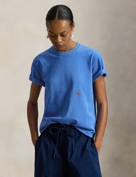Camiseta de mujer de algodón de manga corta - Polo Ralph Lauren - FashionsVida