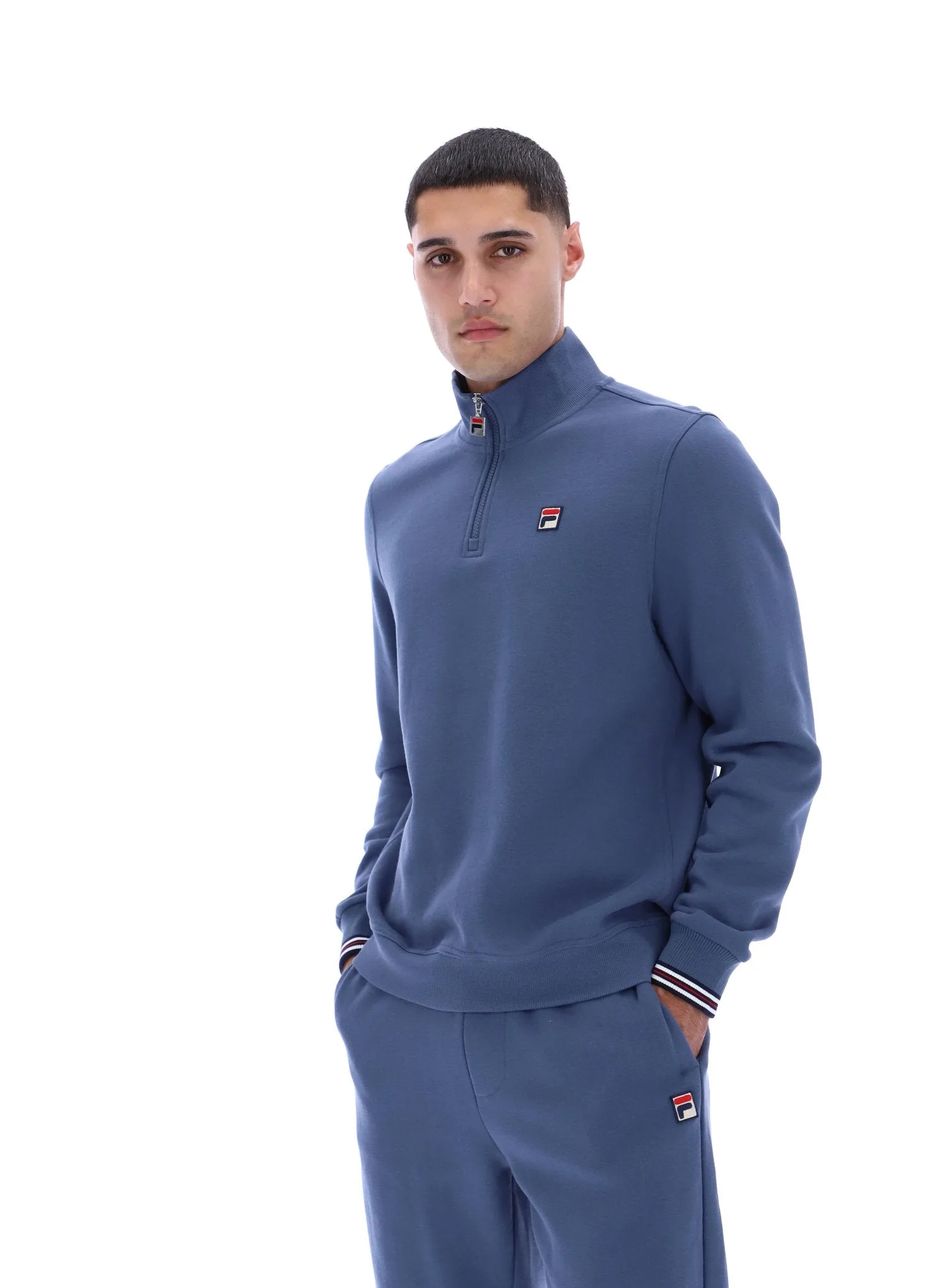 Vintage Indigo Ramy F-Box 1/4 Zip Up Jumper - XS - FILA - FashionsVida
