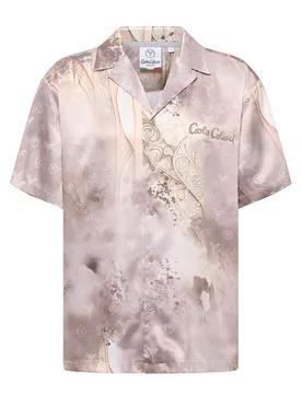 Oversize Hemd - Ornament Knit - T-Shirt-kurzarm - beige - Herren - Size: S - Carlo colucci - FashionsVida