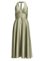 Neckholder Kleid aus Satin female
