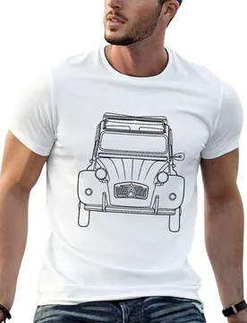 Citroen 2CV black lines T-Shirt t shirt man plain t-shirt Short sleeve vintage clothes men t shirt - Aliexpress - FashionsVida