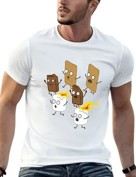 Happy Camper Running Smores T-Shirt Minimalist Plain Crew Neck T-Shirt - Aliexpress - FashionsVida