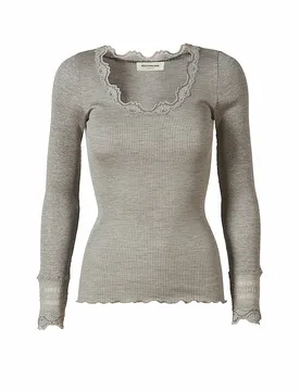 Langarmshirt grau XS damen - Rosemunde - FashionsVida