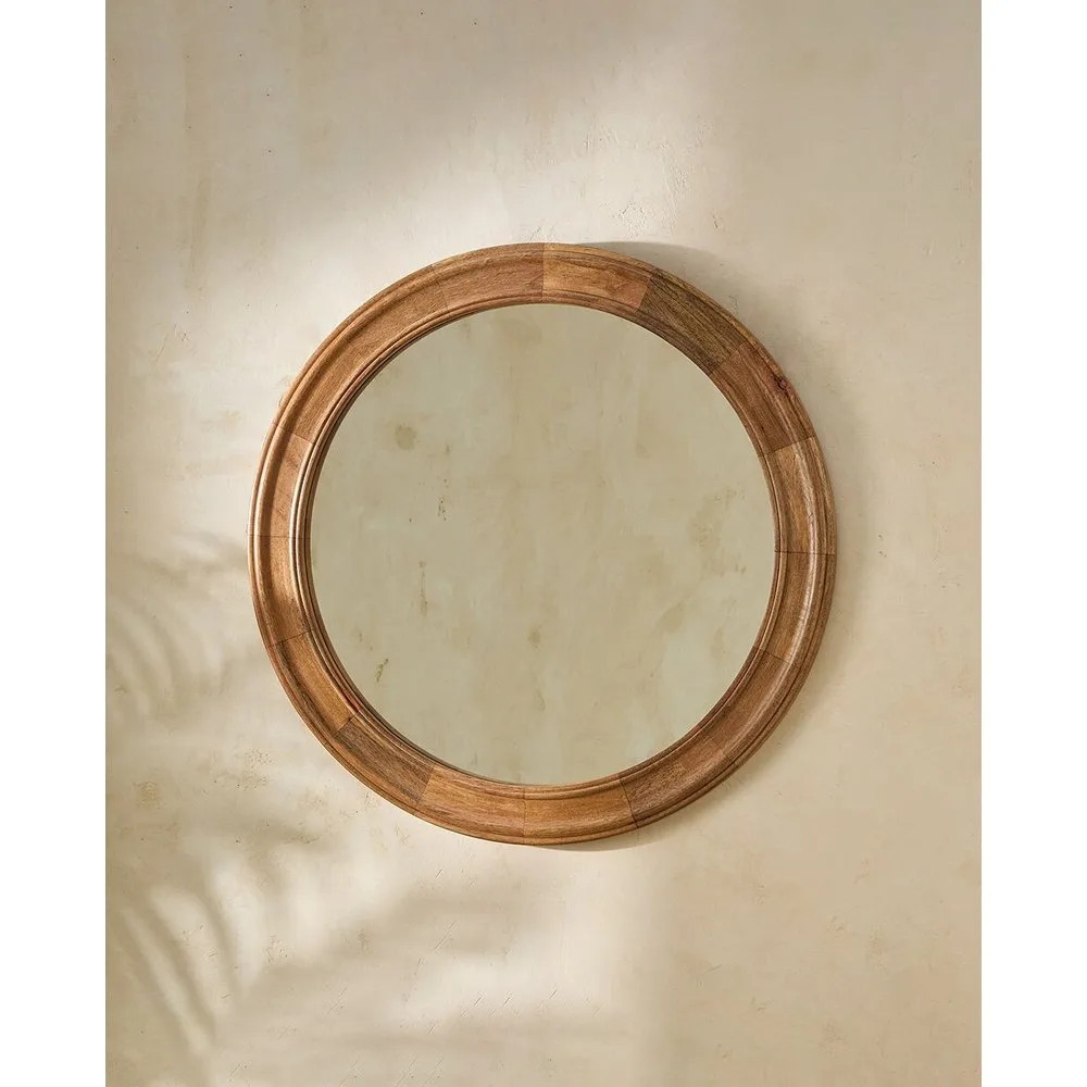 Espejo de pared redondo de madera de mango Bruno - El Corte Inglés - FashionsVida