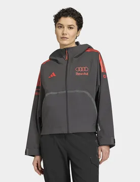 Womens GIACCA IMPERMEABILE MECCANICI TEAM AUDI REVOLUT F1 - Nero, nero nero Donna taglia XL - Adidas - FashionsVida