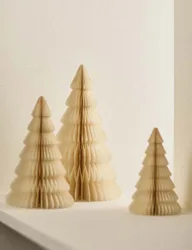 Pack Paper Tree Decorations Cream
