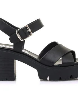 Sandalias de tacón de mujer en color con pala cruzada - mustang - FashionsVida