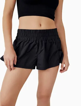Get Your Flirt On High Waisted Gym Shorts Black female - FP Movement - FashionsVida