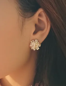 Natural White Pearl Flower Earrings 925 Sterling Silver Needle Handmade Jewelry Millet Pearl Flower Ear Clip Valentines Day - Aliexpress - FashionsVida