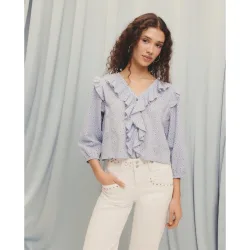 Blusa con volantes y gomas