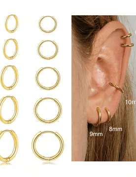 DAILI 1 pieza aro doble de cartílago para nariz, anillo de tabique de acero inoxidable, anillos de tabique con clic, pendiente de cartílago, hélix, - Shein - FashionsVida