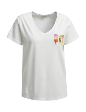 V-NECK T-SHIRT 1/2 SLEEVE W A/W female