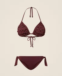 Haut de maillot de bain triangle avec broderie et tanga