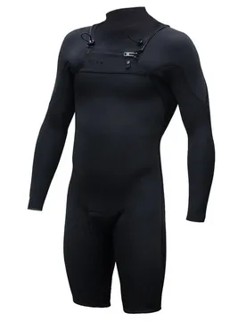 Shorty à Manches Longues Avec Fermeture éclair Devant Vault Springsuit 2/2 Mm Black S