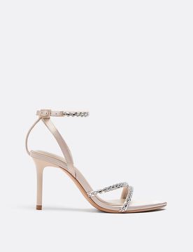 Sandalen mit Strass-Absatz BEIGE 39