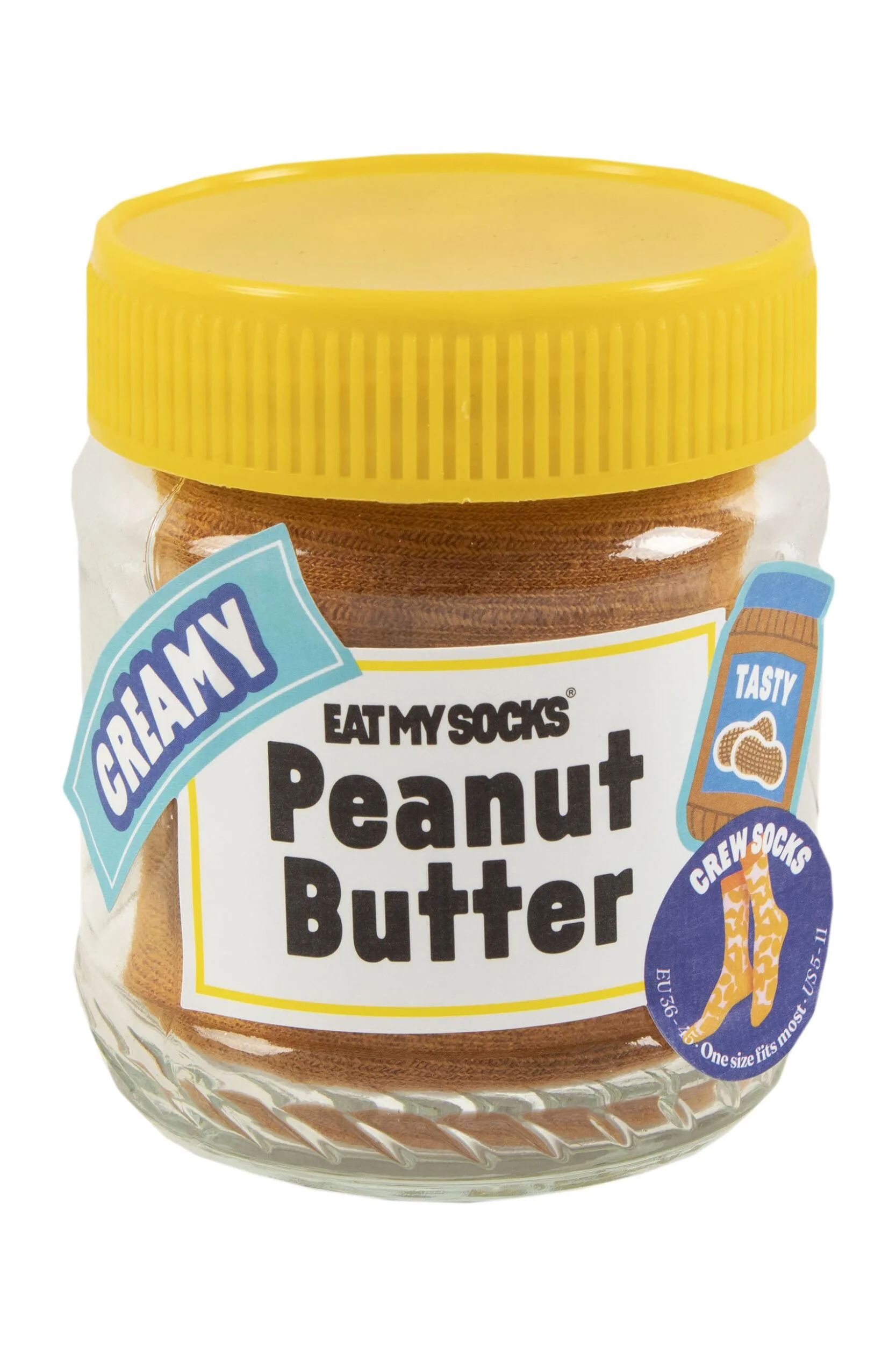 Pair Peanut Butter Cotton Socks Peanut Butter One Size - Multi Coloured - Size: One Size - EAT MY SOCKS - FashionsVida