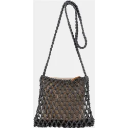Bolso bandolera de cuerda trenzada metalizado
