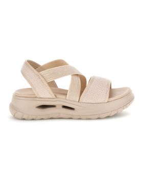 Sandali beige con fasce elastiche platform comfort 353e001 36