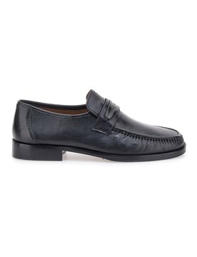 Mocassini Neri In Vera Pelle 567 41